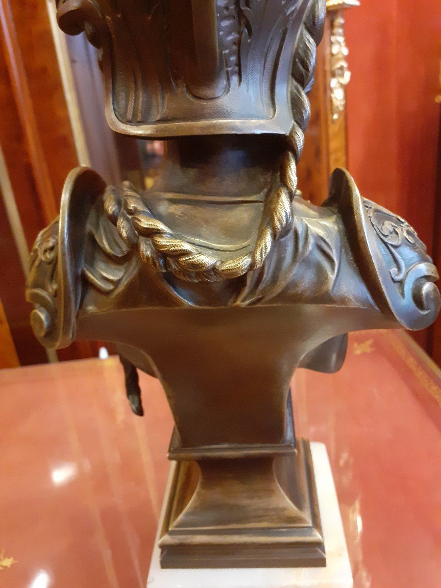 Buste de  Thetis  en bronze patiné -photo-2