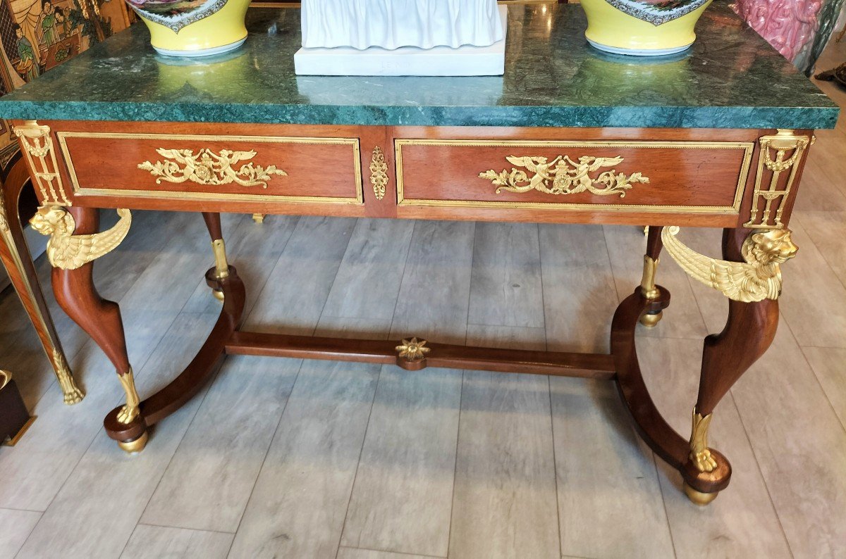 Table En Acajou Et Bronze Doré Style Empire-photo-2