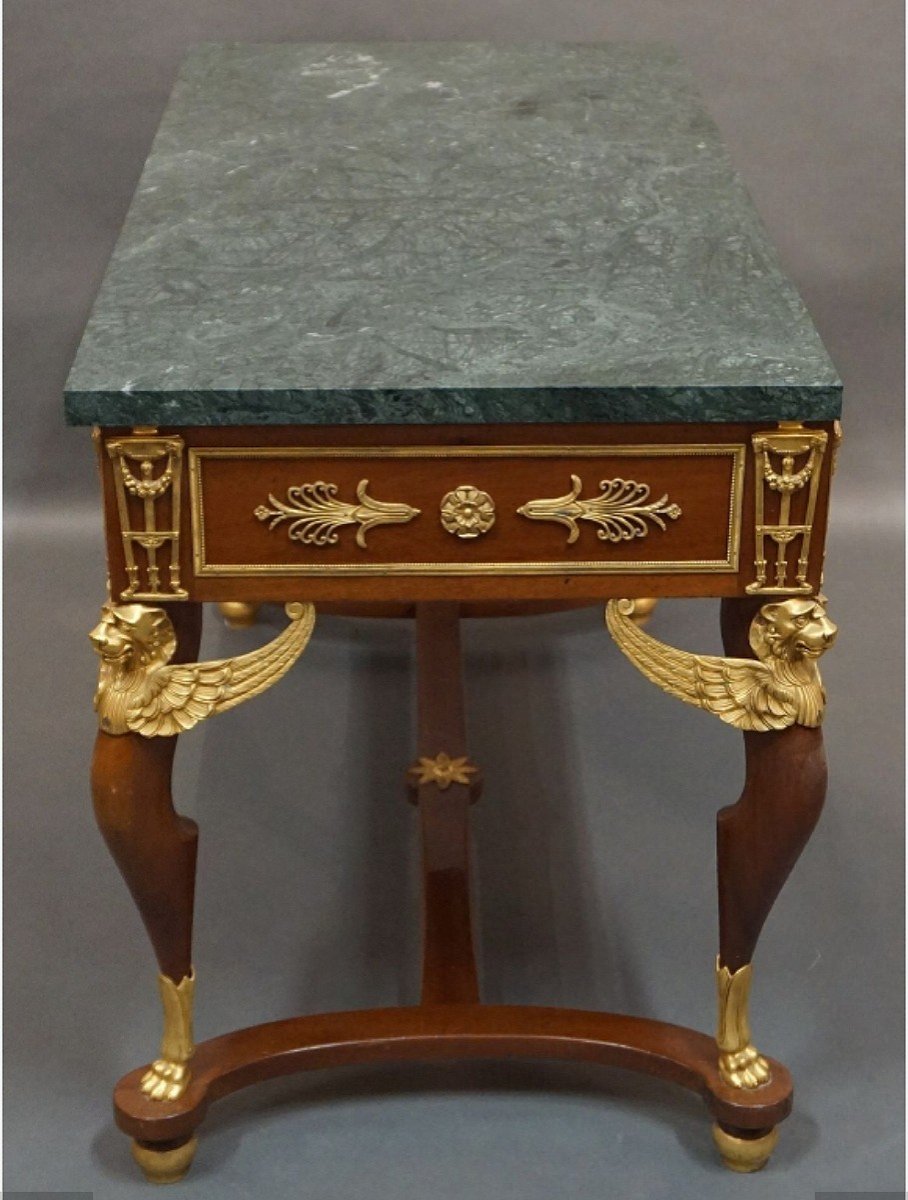 Table En Acajou Et Bronze Doré Style Empire-photo-3