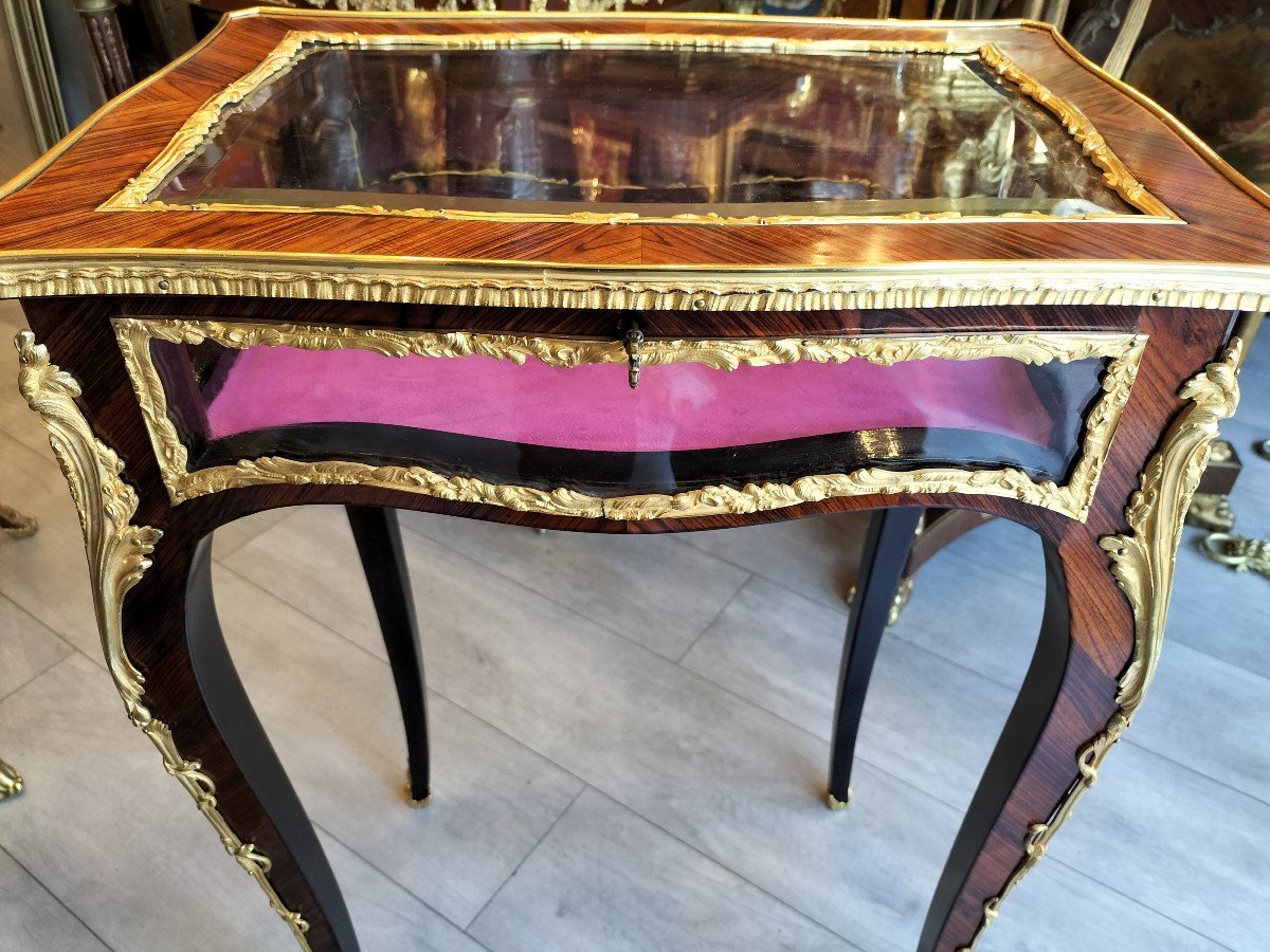 Table Vitrine Style Louis XV époque Napoléon III-photo-2