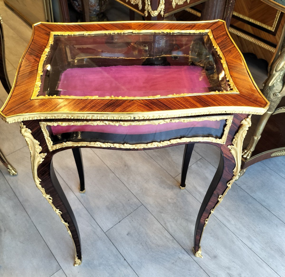 Table Vitrine Style Louis XV époque Napoléon III-photo-5