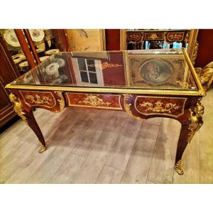 Louis XV Style Marquetry Desk After Cressent