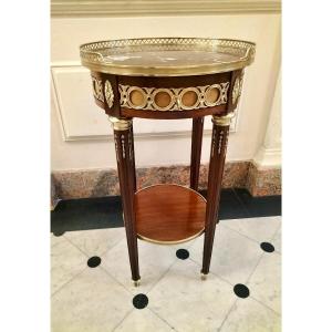 Petit guéridon en acajou et bronze doré style Louis XVI 