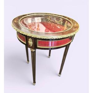 Guéridon vitrine style Louis XVI circa 1900
