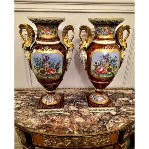 An Important Pair Of Paris Porcelain Vases 