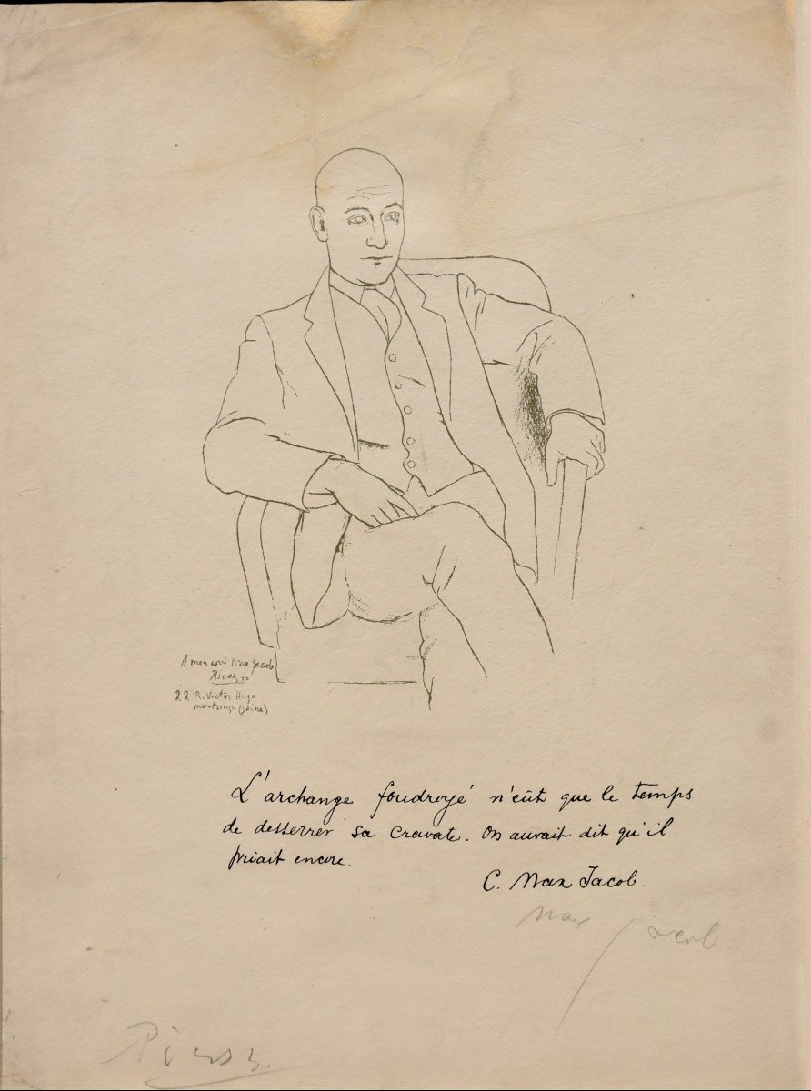 Pablo Picasso : "max Jacob In The Armchair 1916"-photo-2