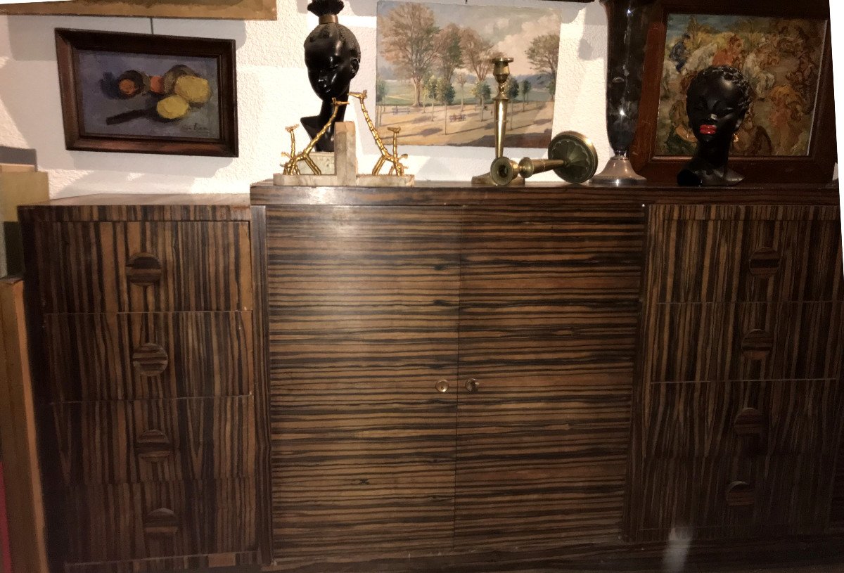 Souyeux Establishments (attributed A) : "exceptional Art-deco Sideboard"-photo-5