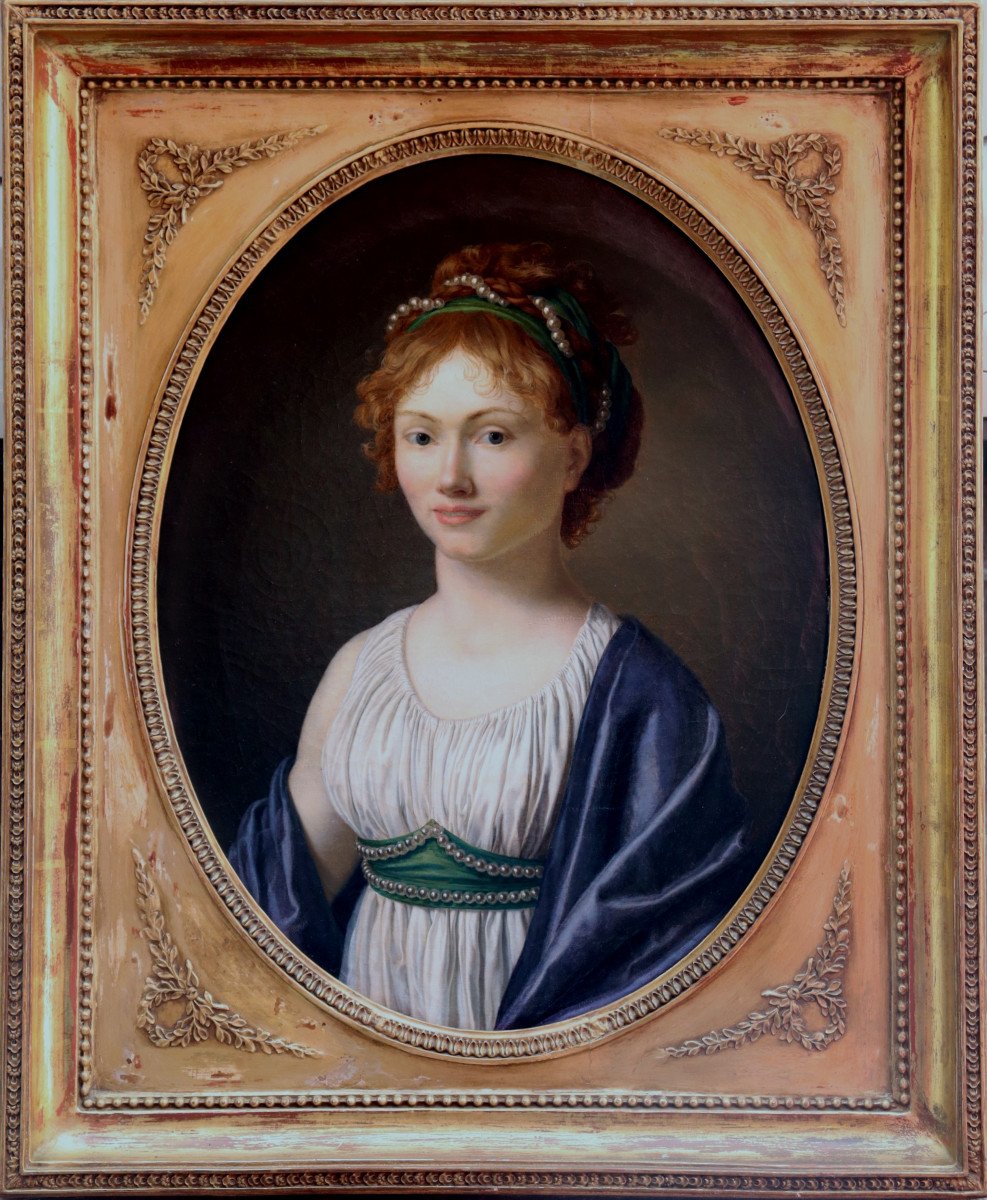 Joseph-marie Vien Le Jeune (attributed) : "young Empire Girl With Pearls"