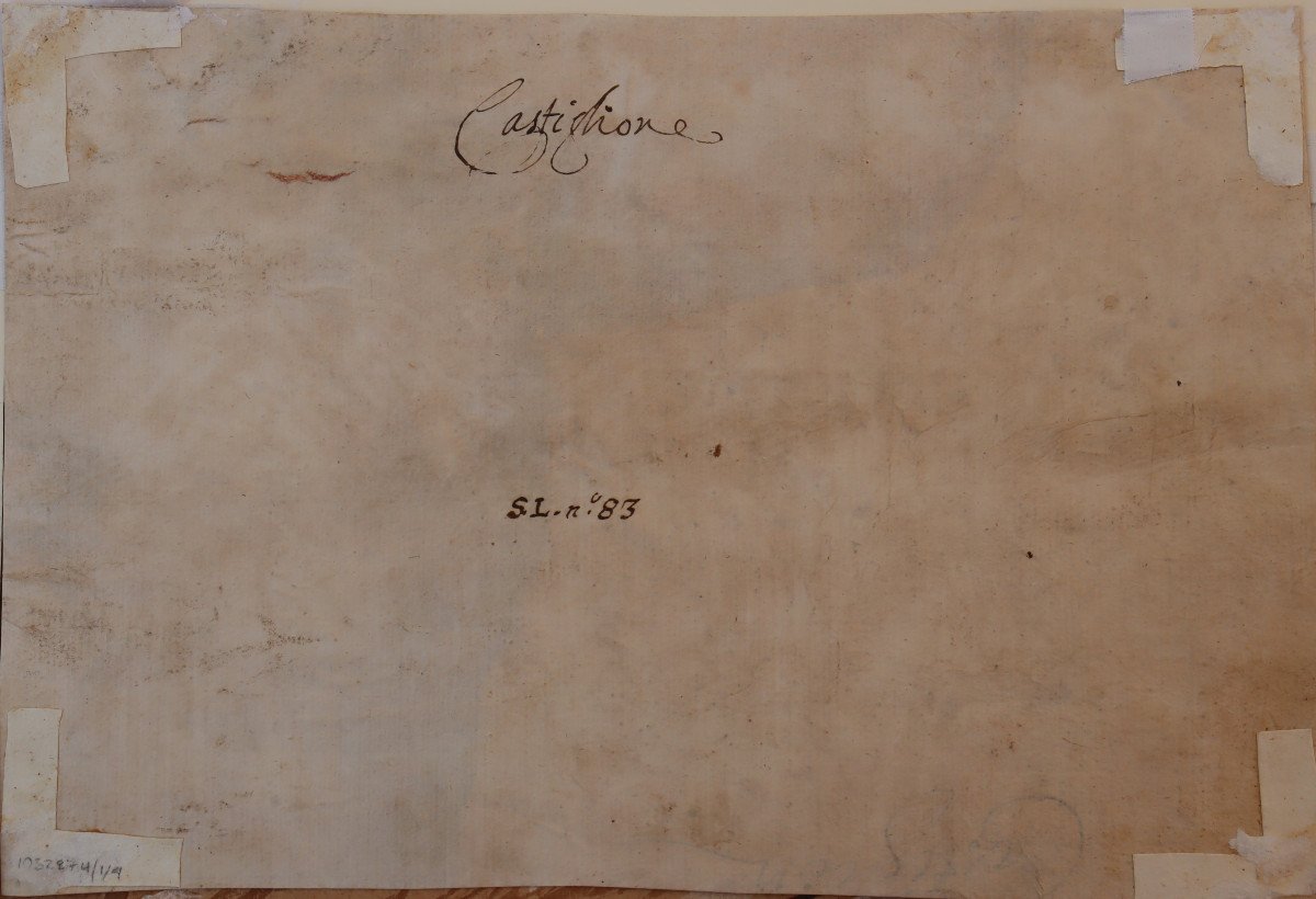 Italian School Of The 17th Century : “goat Studies”-photo-2
