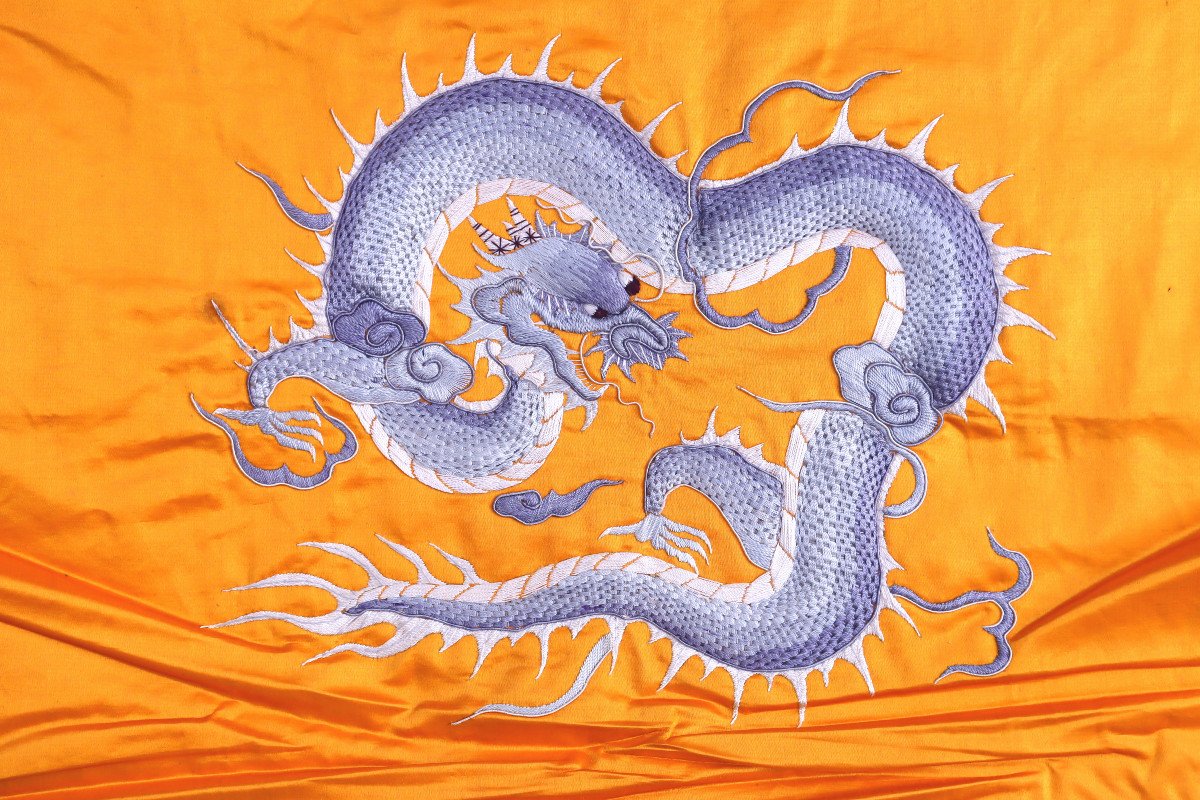 ASIE DEBUT XXe : "BRODERIE DRAGON"-photo-2