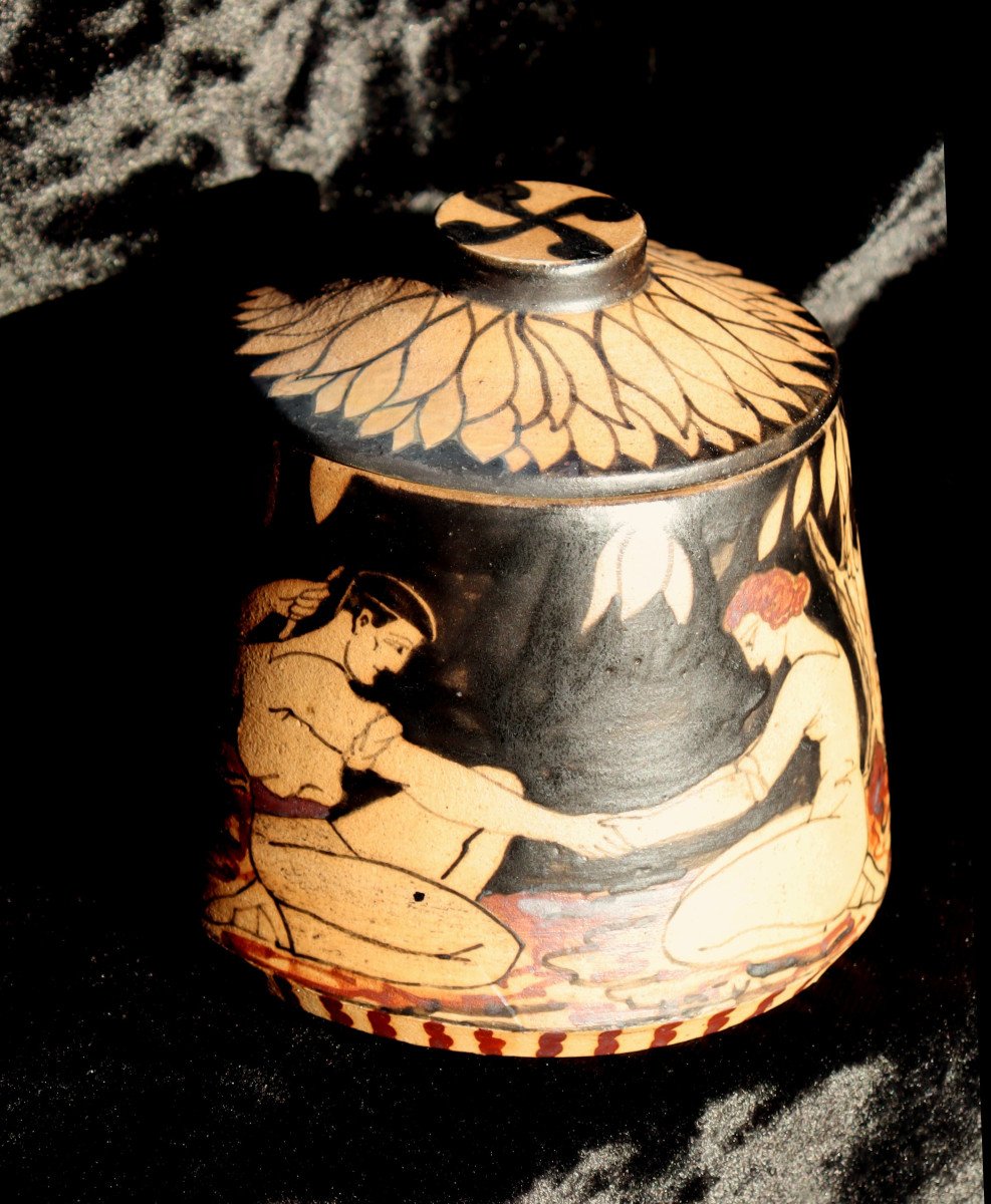 Ciboure Pottery : “rare Covered Pot For Mus Players”-photo-2