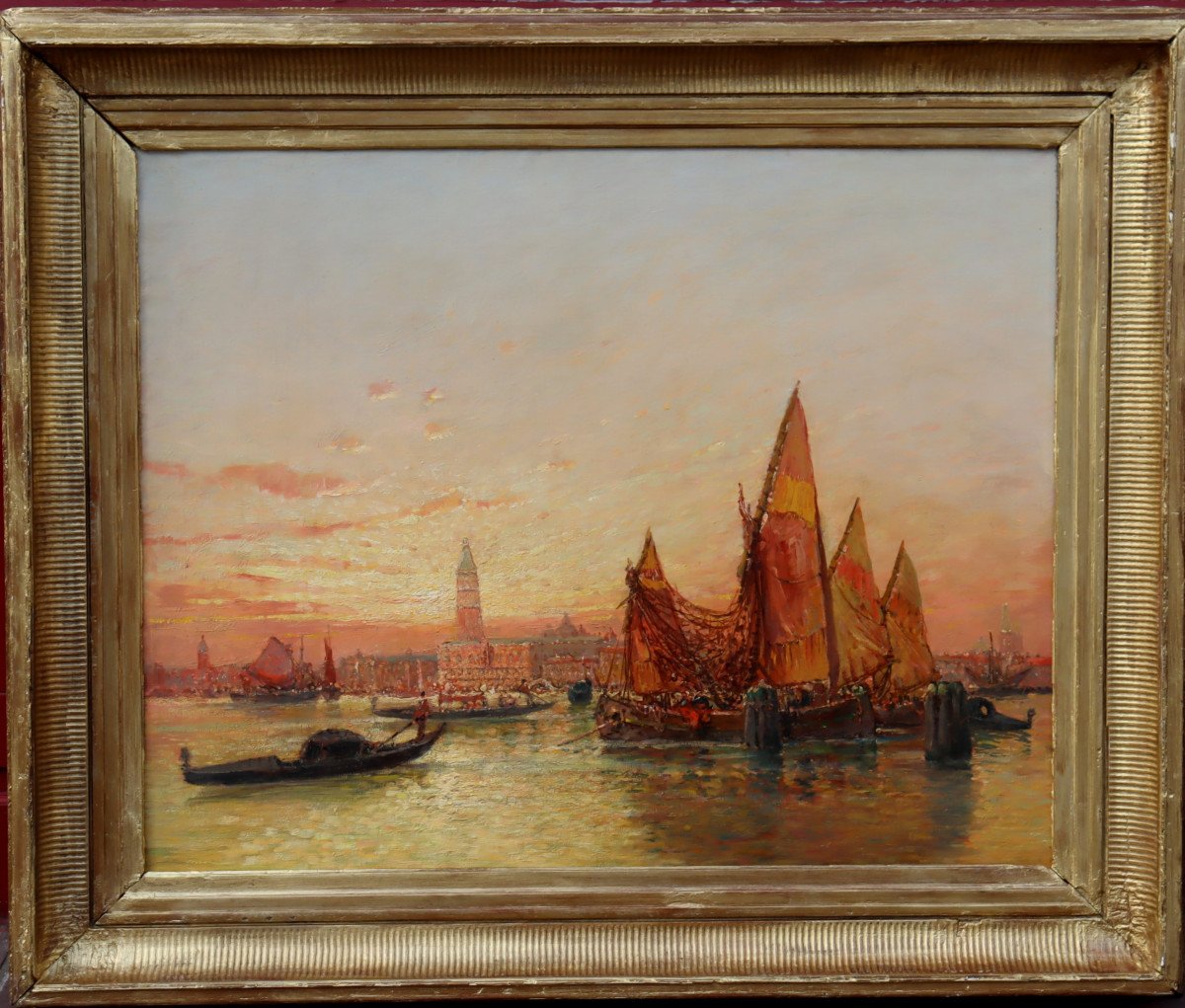 Maurice Barbier-retore : “sunrise On The Lagoon In Venice”