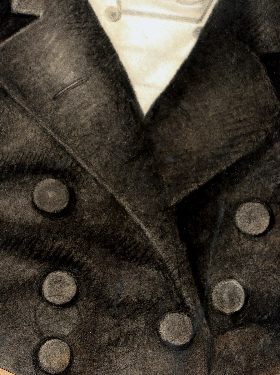 ECOLE FRANCAISE VERS 1820 : "PORTRAIT D'UN JEUNE HOMME"-photo-2