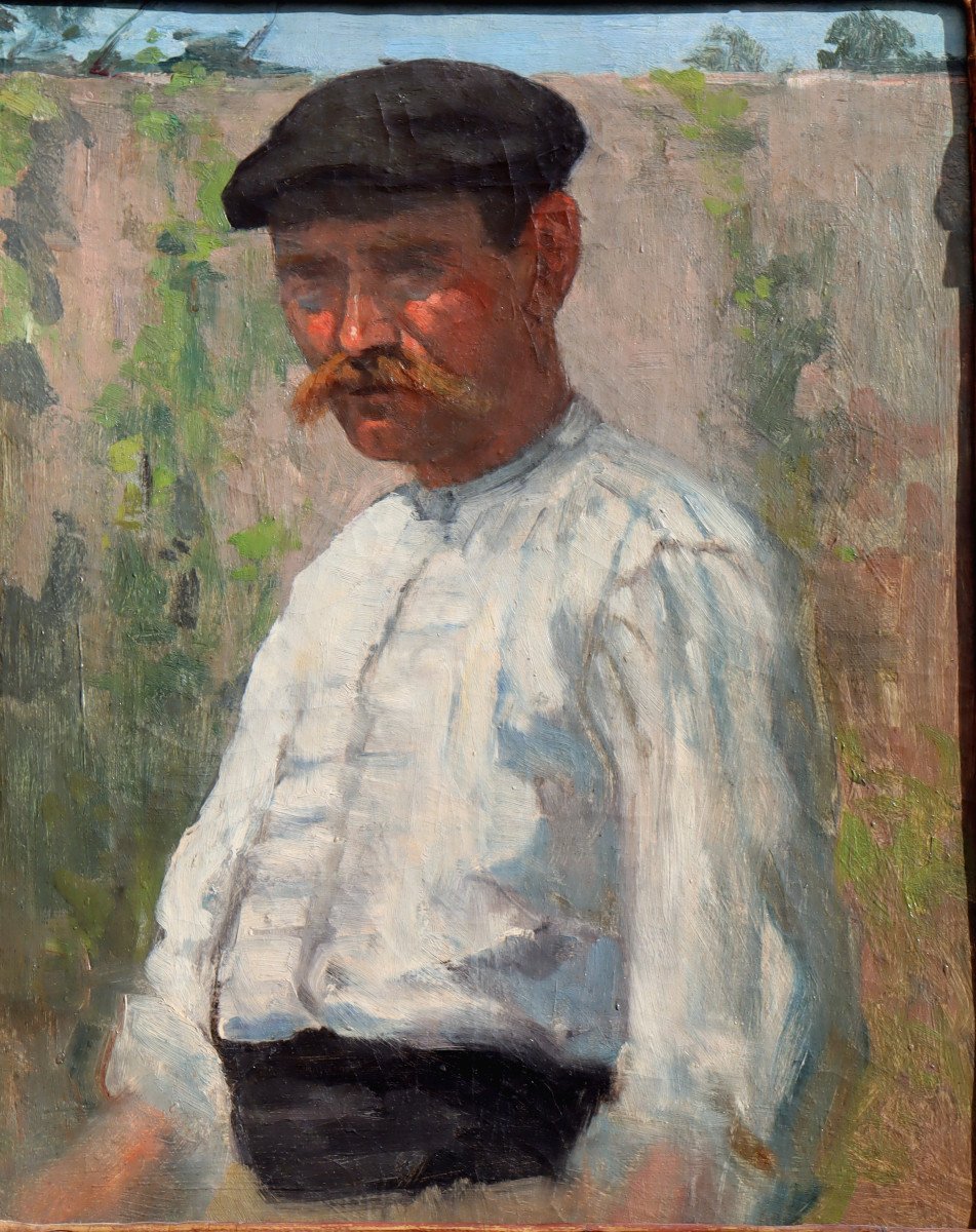 Impressionist School 1900 : “the White Shirt”-photo-2