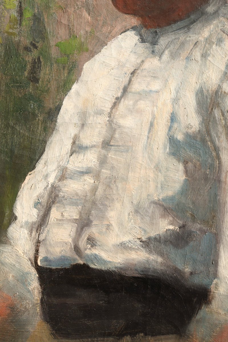 Impressionist School 1900 : “the White Shirt”-photo-4