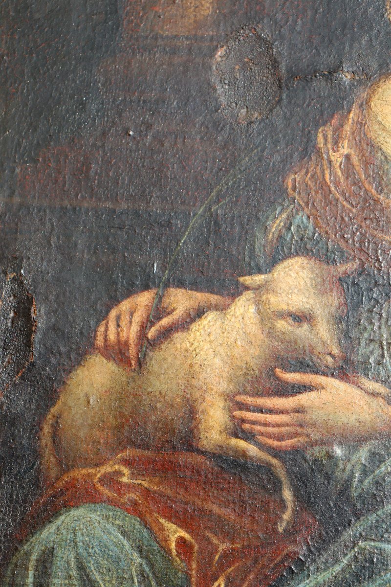 French School 17th Century : “lady Of Quality In Sainte Agnes”-photo-5