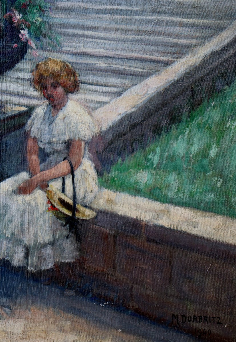 MARGUERITE DORBRITZ : "JEUNE FEMME AU PARC"-photo-1