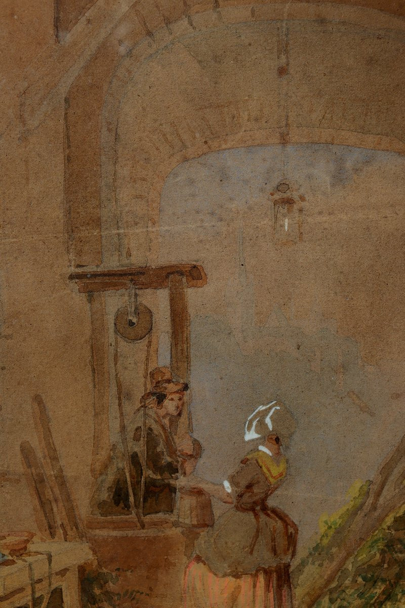 Pinchon (19th Century French School) : "couple At The Well"-photo-4