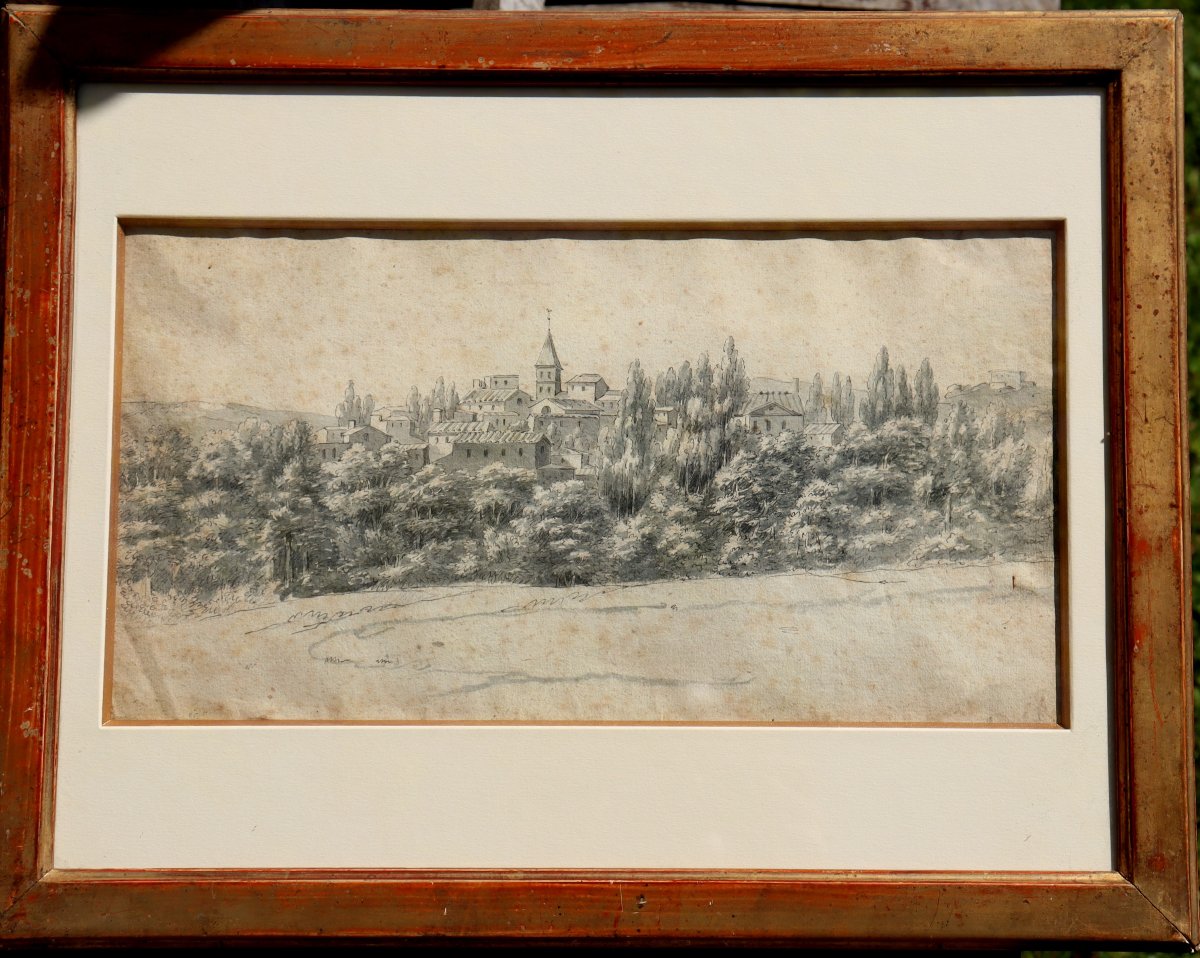 ECOLE FRANCAISE CIRCA 1800   III  : "VILLAGE D'AUVERGNE "-photo-2
