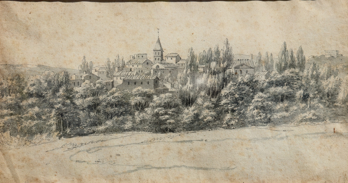 ECOLE FRANCAISE CIRCA 1800   III  : "VILLAGE D'AUVERGNE "