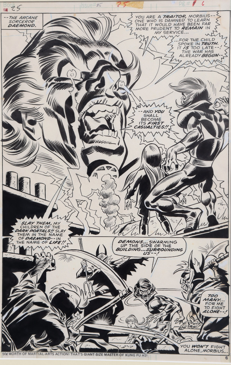 FRANK ROBBINS : "PLANCHE ORIGINALE POUR MORBIUS"