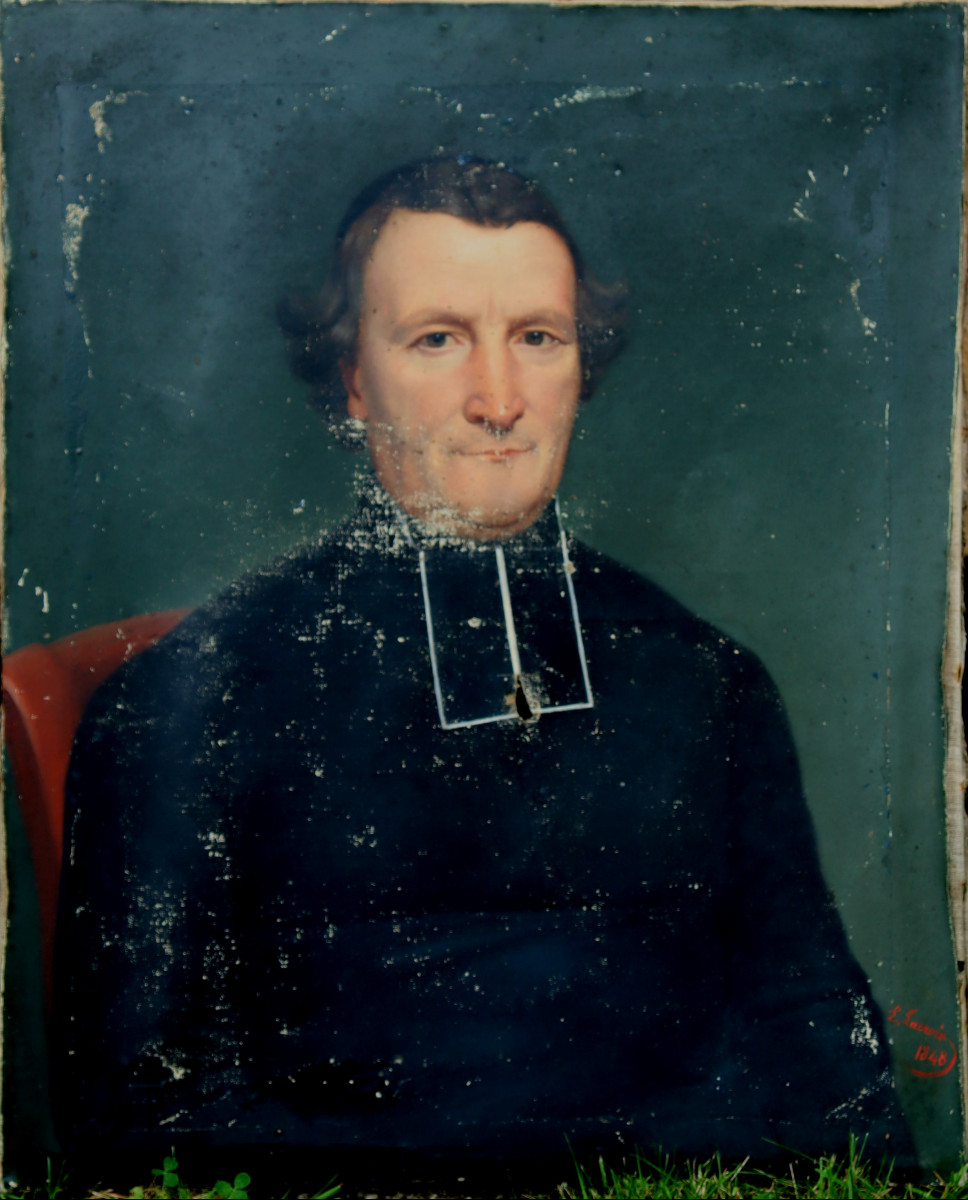 Eugene Lacroix : "portrait Of A Prelate To Be Restored 1848"