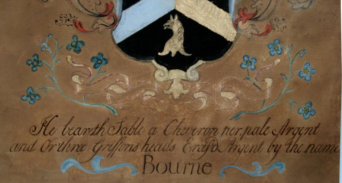 ECOLE ANGLAISE XVIIIe : "ARMOIRIES DES DUCS DE BOURNES"-photo-4