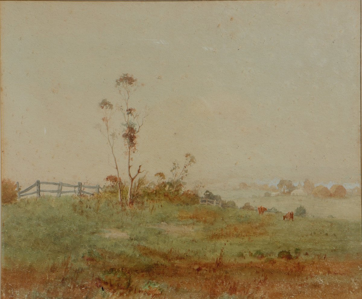 John F. Parsons : "english Countryside In The Mist"-photo-2