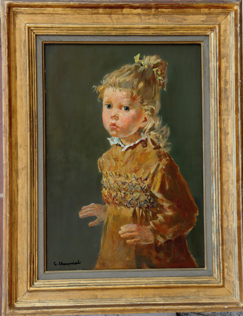 Georges Cheyssial : "little Girl In A Pretty Dress"