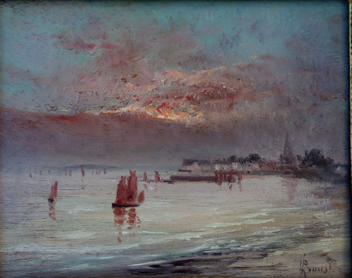 Louis Proust : "sailing Boats Returning To Port"-photo-2