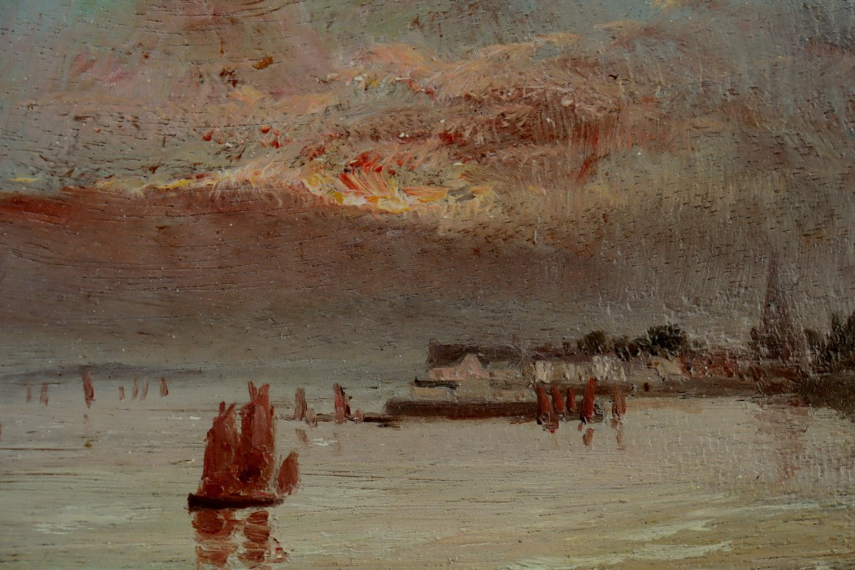 Louis Proust : "sailing Boats Returning To Port"-photo-3