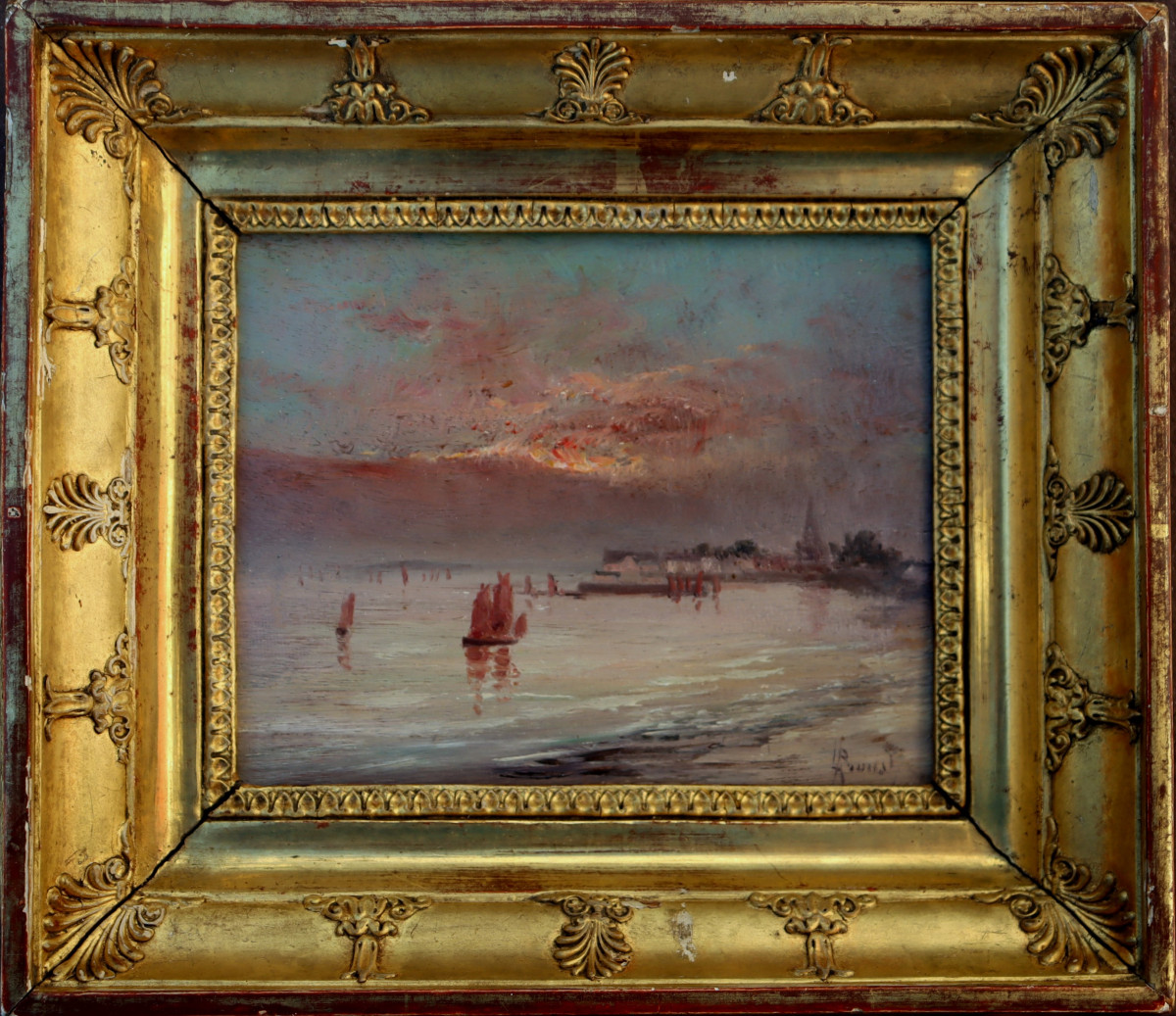 Louis Proust : "sailing Boats Returning To Port"