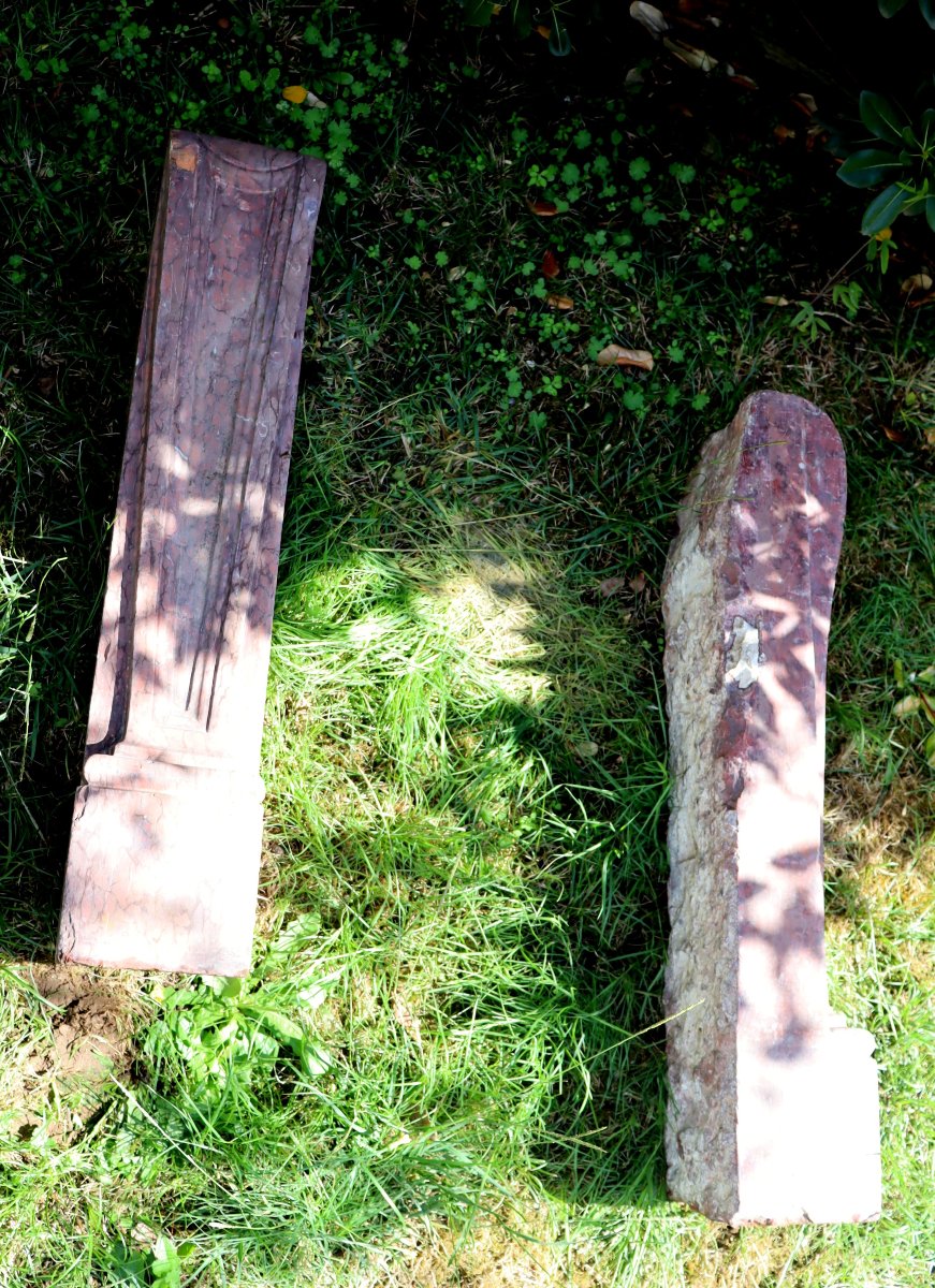 Louis XVI Period : "pair Of Fireplace Jambs"-photo-2
