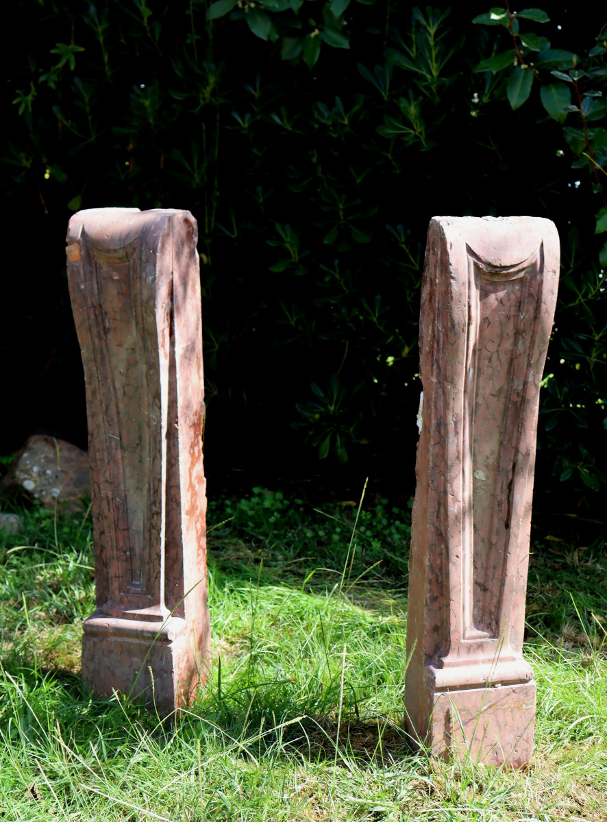 Louis XVI Period : "pair Of Fireplace Jambs"