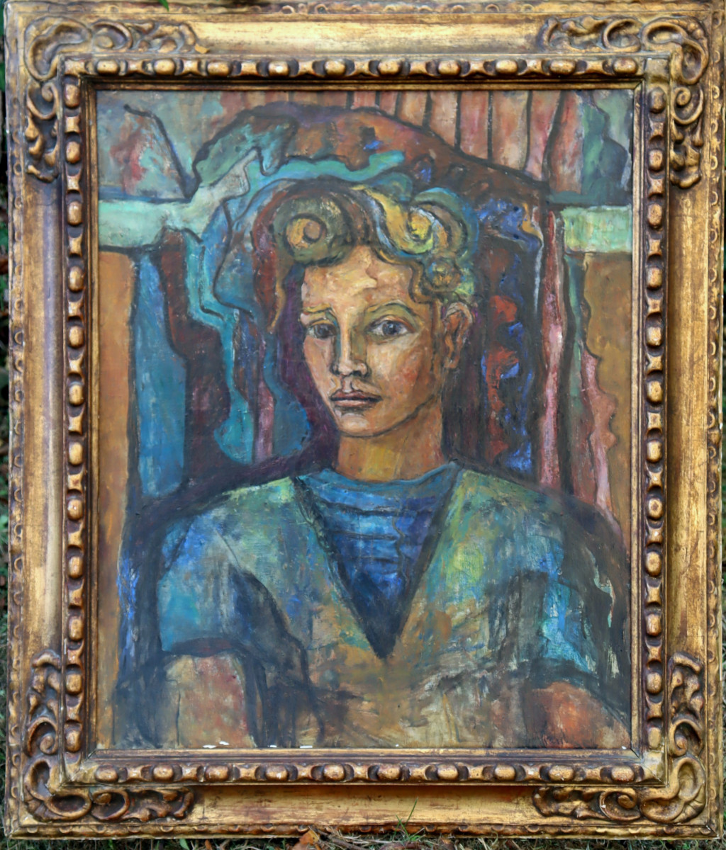 HENRI D'AMFREVILLE : "PORTRAIT DE JEUNE HOMME 1954"