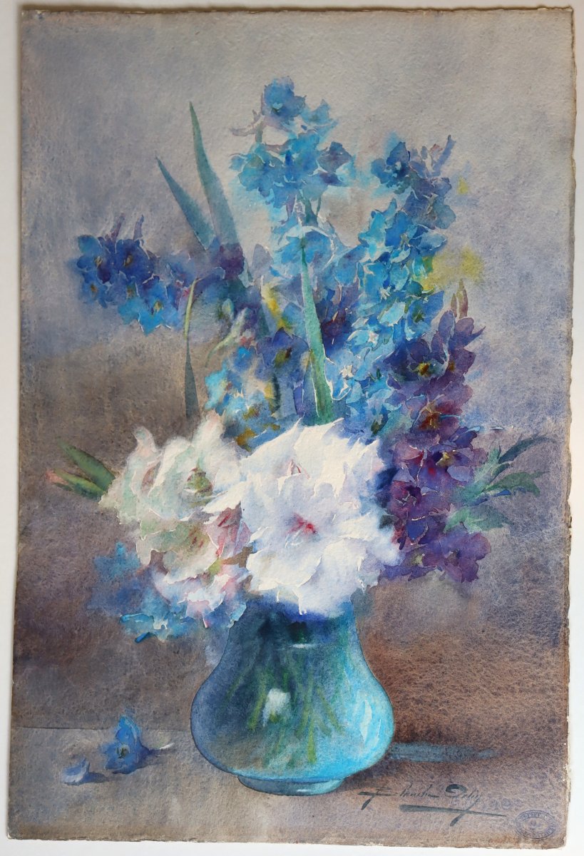 Blanche Odin : "bouquet Of Delphiniums And Peonies"-photo-2