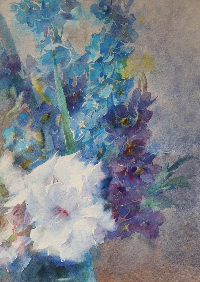 Blanche Odin : "bouquet Of Delphiniums And Peonies"-photo-3