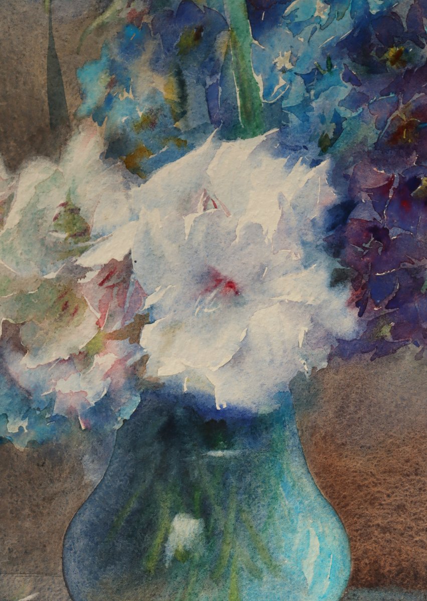 Blanche Odin : "bouquet Of Delphiniums And Peonies"-photo-1