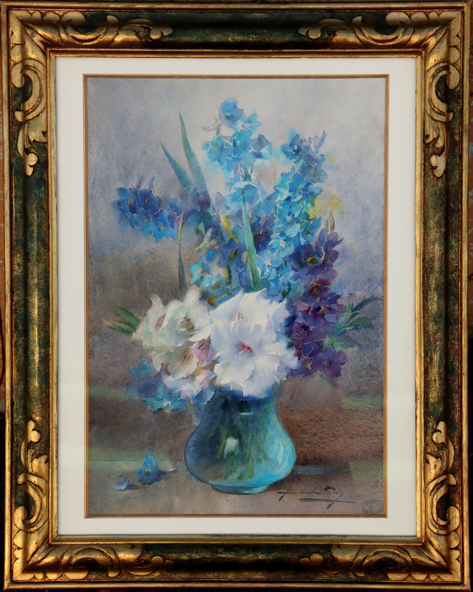 Blanche Odin : "bouquet Of Delphiniums And Peonies"