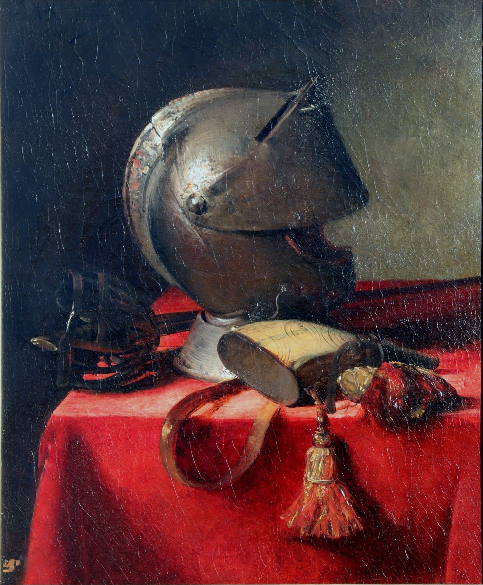 JEAN-MARIE ROLLION : "NATURE MORTE AU CASQUE"-photo-2