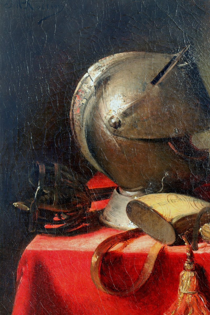 JEAN-MARIE ROLLION : "NATURE MORTE AU CASQUE"-photo-4