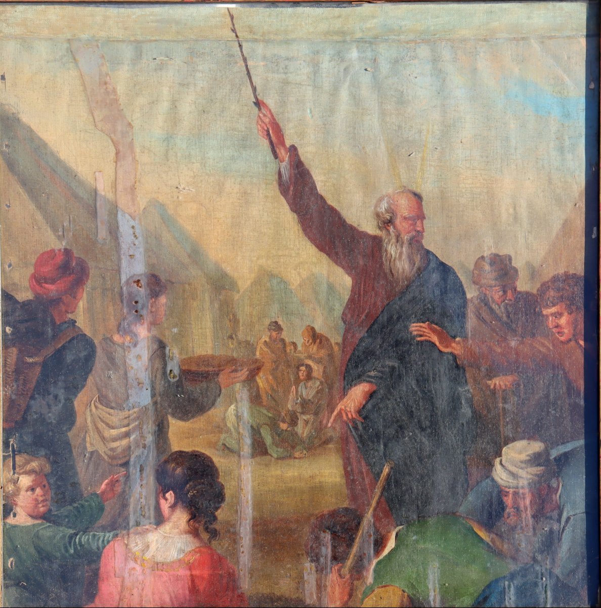 ECOLE FRANCAISE XVIIIe : TABLEAU DOUBLE-FACE "MOÏSE ET ANGES"-photo-3