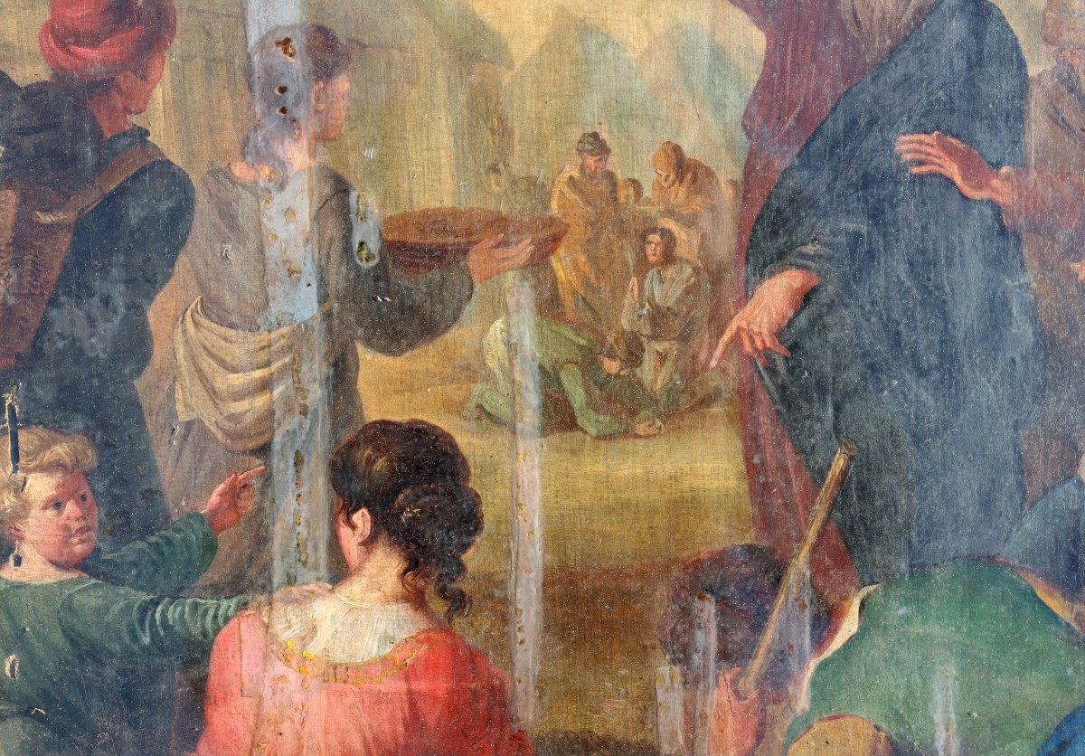 ECOLE FRANCAISE XVIIIe : TABLEAU DOUBLE-FACE "MOÏSE ET ANGES"-photo-4