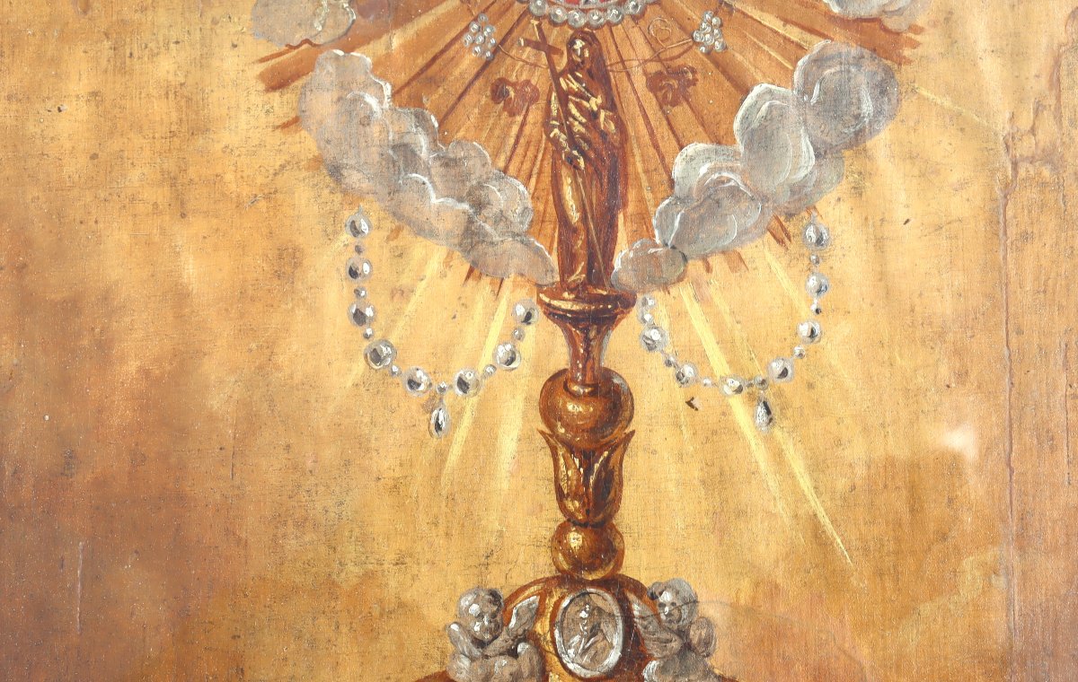 ECOLE FRANCAISE XVIIIe : TABLEAU DOUBLE-FACE "MOÏSE ET ANGES"-photo-4