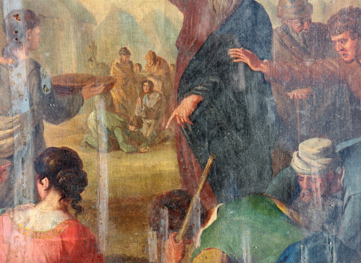 ECOLE FRANCAISE XVIIIe : TABLEAU DOUBLE-FACE "MOÏSE ET ANGES"-photo-6