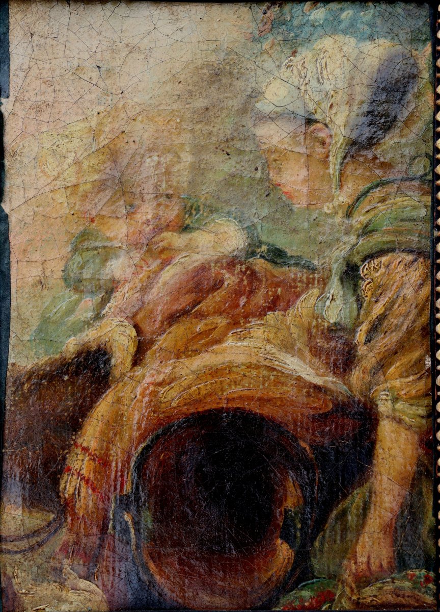 ECOLE FRANCAISE CIRCA 1800 : "LE PETIT AMATEUR DE CERISES"-photo-2