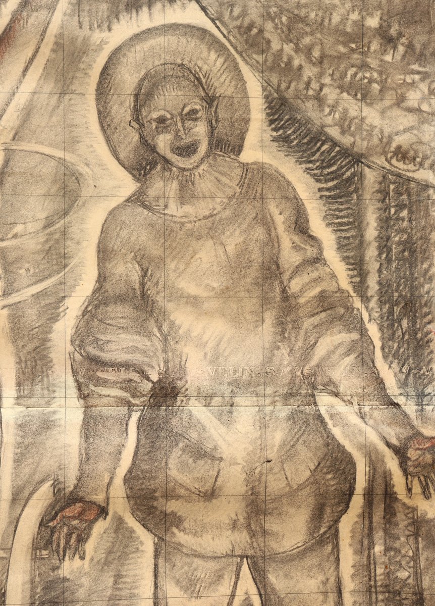 French School Circa 1930/40 : Fresco Project II "music"-photo-1