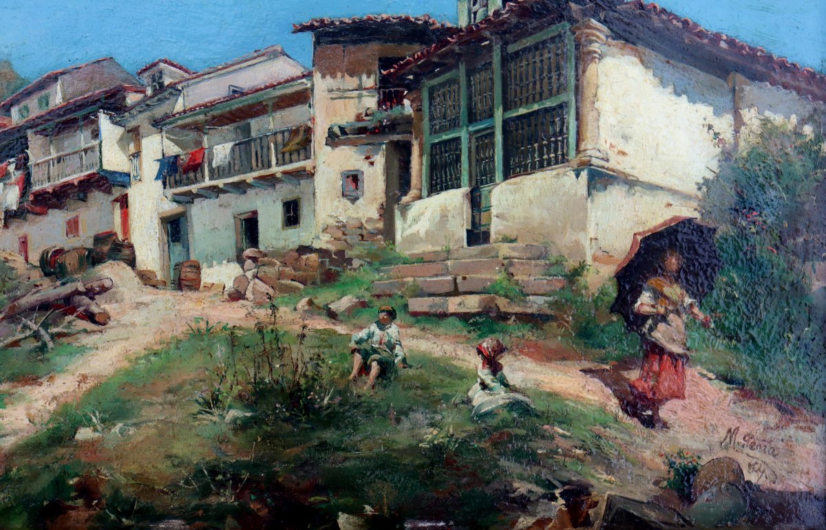 Maximino Peña Y Muñoz : "lively Village (san Esteban In Asturia)"-photo-3