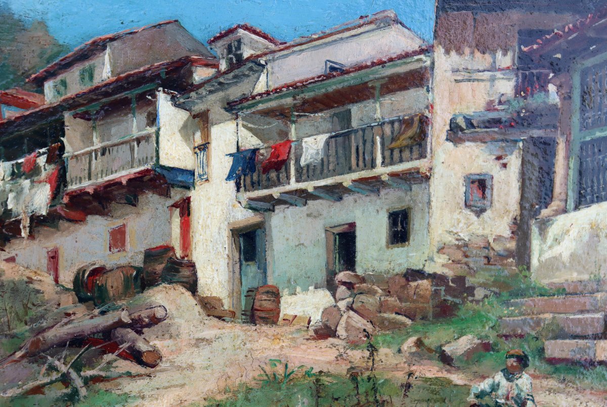 Maximino Peña Y Muñoz : "lively Village (san Esteban In Asturia)"-photo-1