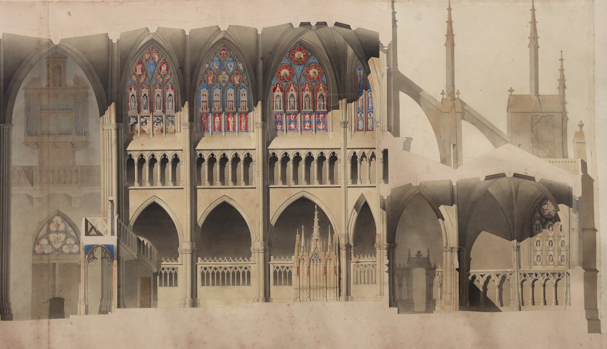 HIPPOLYTE DURAND : "RELEVE INTERIEUR ET ELEVATION DE NOTRE-DAME-DE L'EPINE"-photo-3